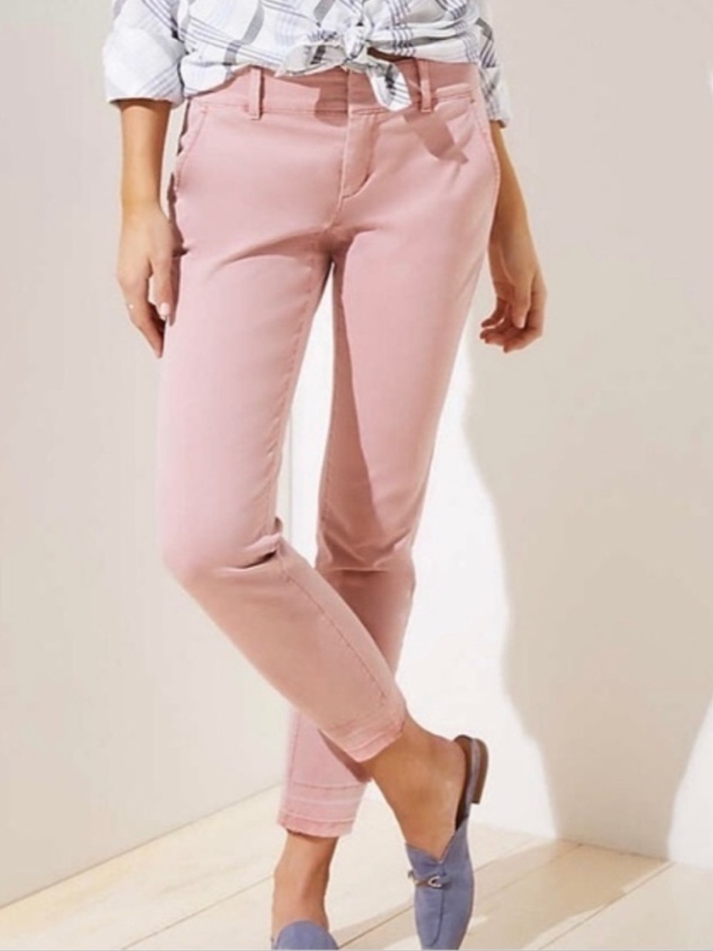 LOFT Frayed Girlfriend Chino Pants